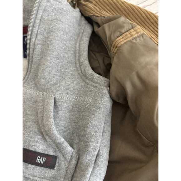GAP Zip & Button Long Sleeve Brown Corduroy Hooded Jacket Toddler 12/18 Months - Picture 9 of 11
